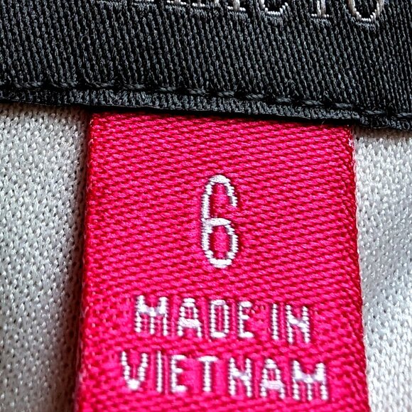 VINCE CAMUTO ART TO WEAR dress SIZE 6 STEATH LONG SLEEVES black on white SPANDEX - Picture 9 of 13